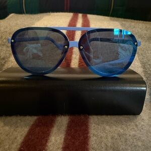 Moncler Blue Aviator Sunglasses